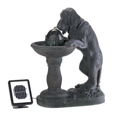THIRSTY DOG SOLAR FOUNTAIN by Cascading Fountains