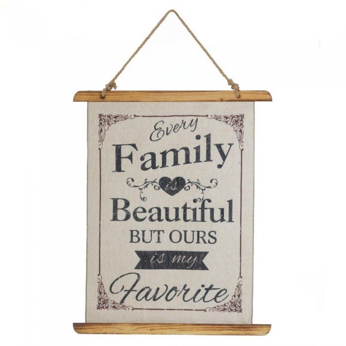 BEAUTIFUL FAMILY LINEN WALL ART by Accent Plus