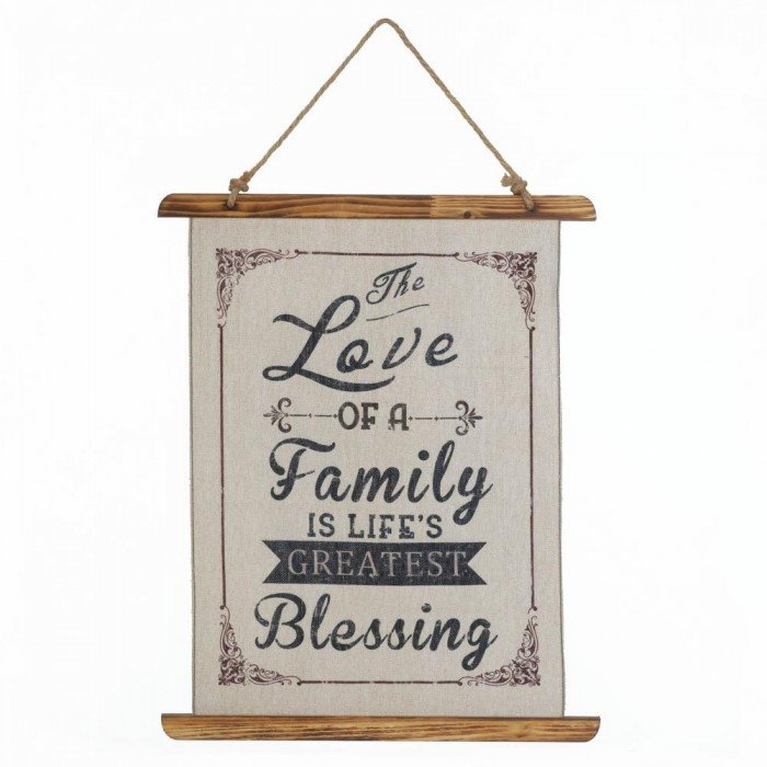 FAMILY LOVE LINEN WALL ART by Accent Plus