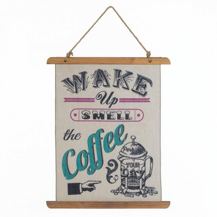 10018390 COFFEE PERK UP LINEN WALL ART by Accent Plus