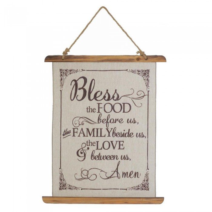 BLESS FOOD LINEN WALL ART by Accent Plus