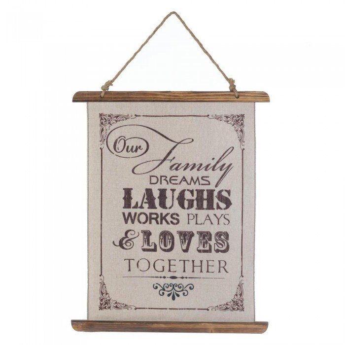FAMILY LAUGHS LINEN WALL ART by Accent Plus