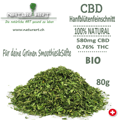 Schweizer Bio CBD Hanfblütenfeinschnitt 80g