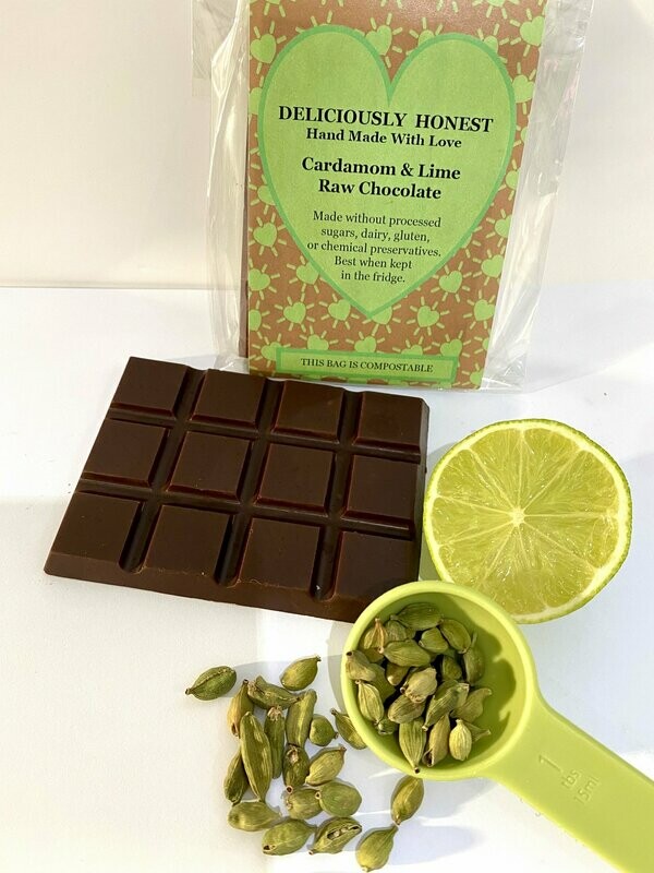Cardamom & Lime Raw Chocolate Bar