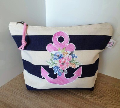 &quot;Anchor &amp; Flowers&quot; Accessory Bag