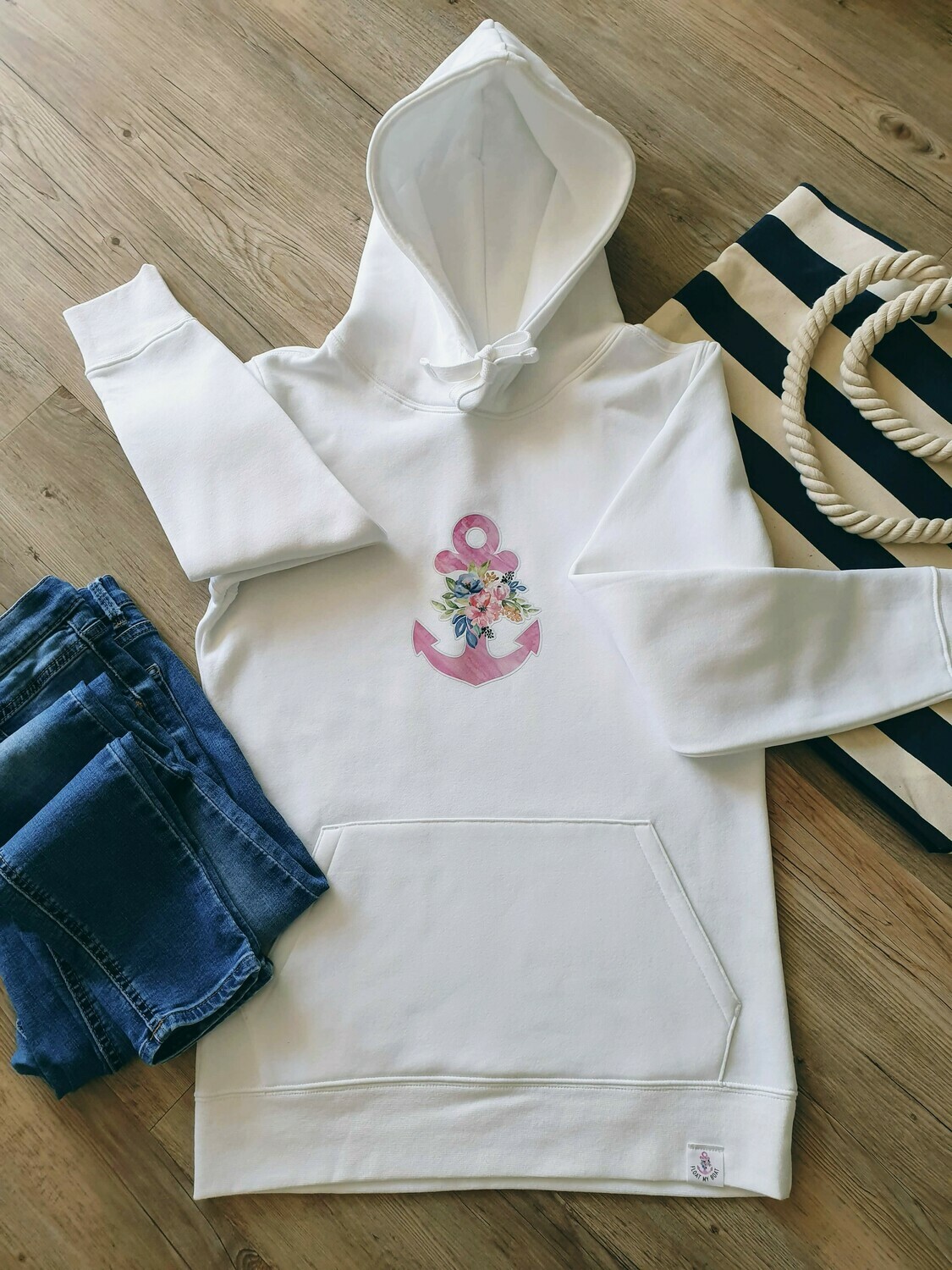&quot;Anchor &amp; Flowers&quot; Hoody