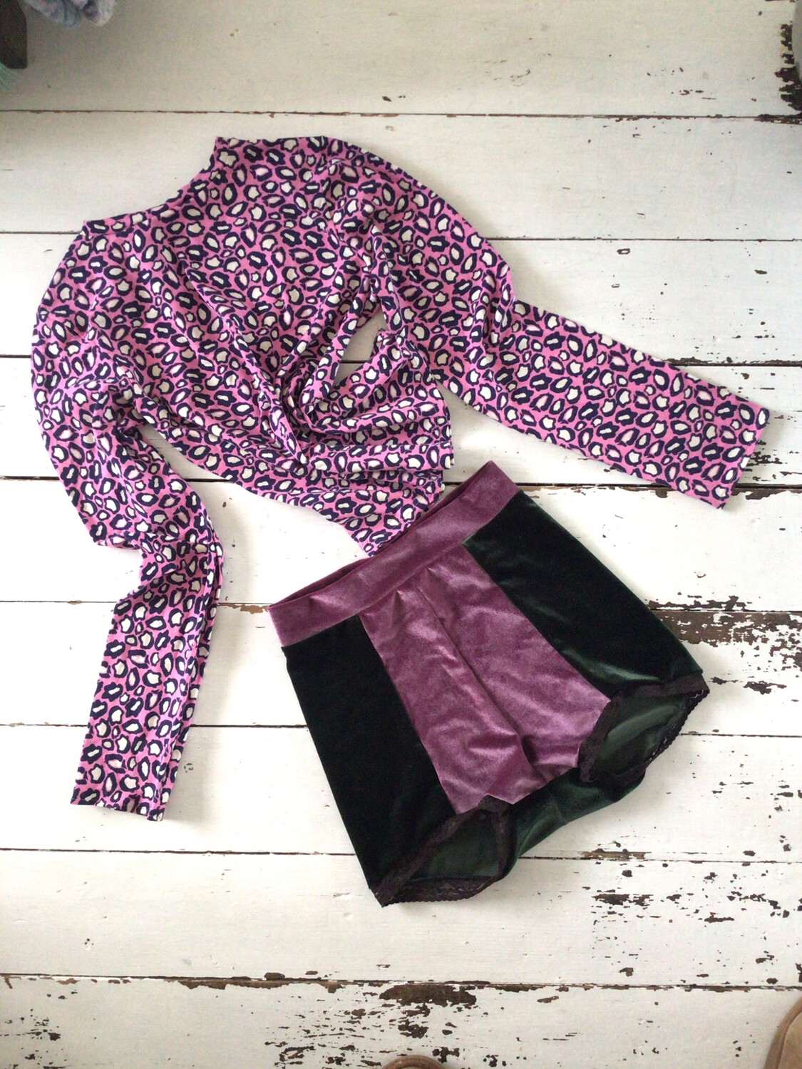 Leopard Print Pink Organic Stretch Cotton Top