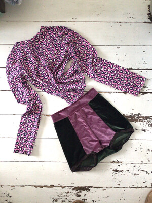Leopard Print Pink Organic Stretch Cotton Top