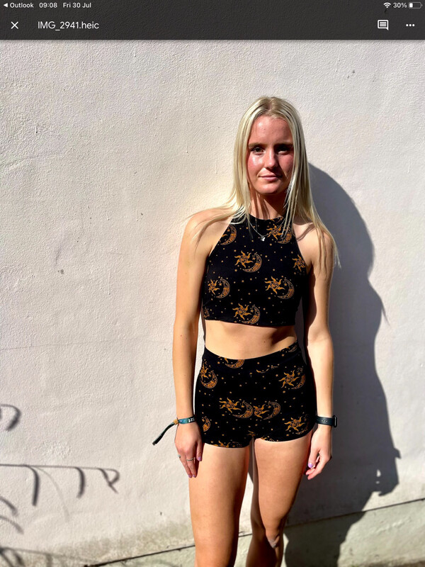 Sun And Moon Cotton Set Shorts Halter Top