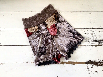 Lace And Velvet Rose Floral Shorts