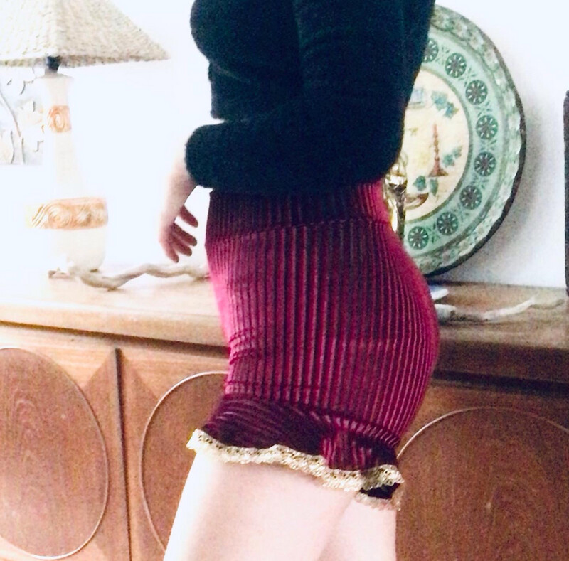 High Waist Velvet Striped Shorts