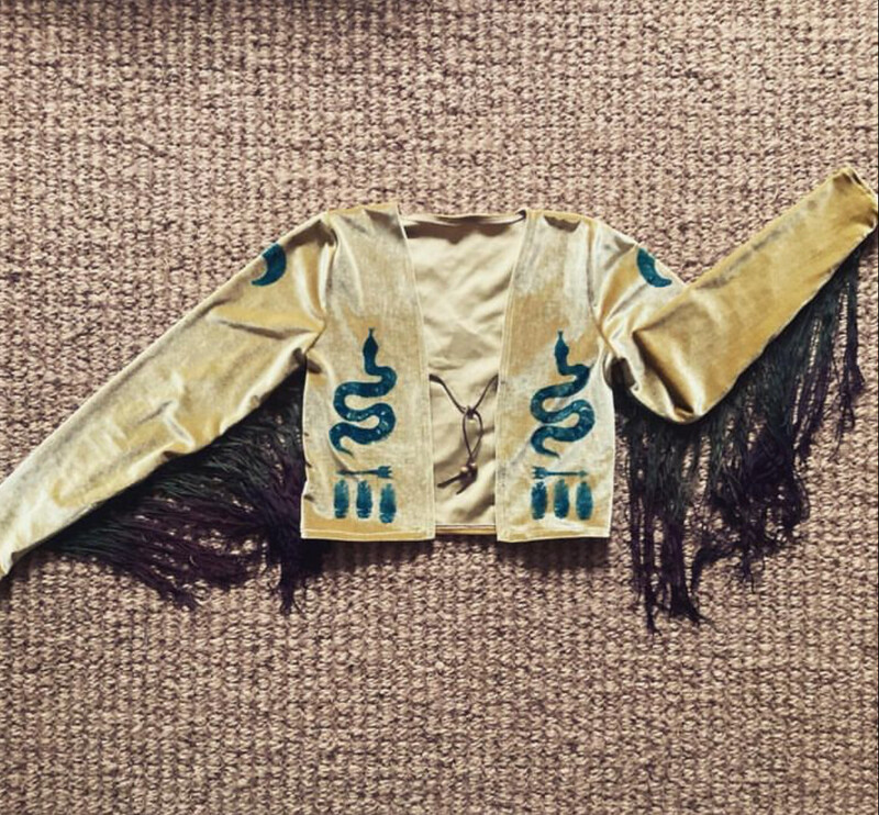 Snake Print Crop Fringed Jacket