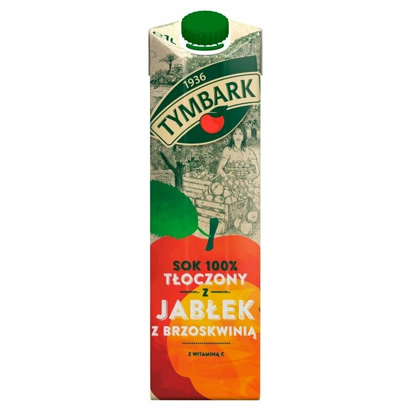 Сок tymbark яблоко-персик 100% 1л тв/уп (5900334002686)