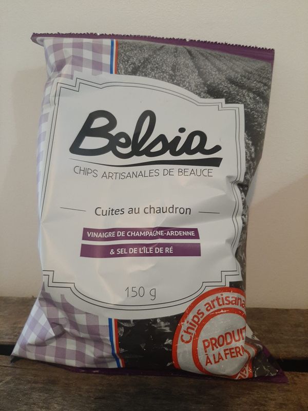 Chips Belsia vinaigre de Champagne-Ardennes et sel de l'Ile de Ré 150g