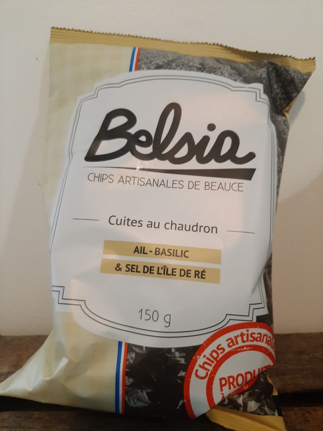 Chips Belsia ail, basilic et sel de l'Ile de Ré 150g