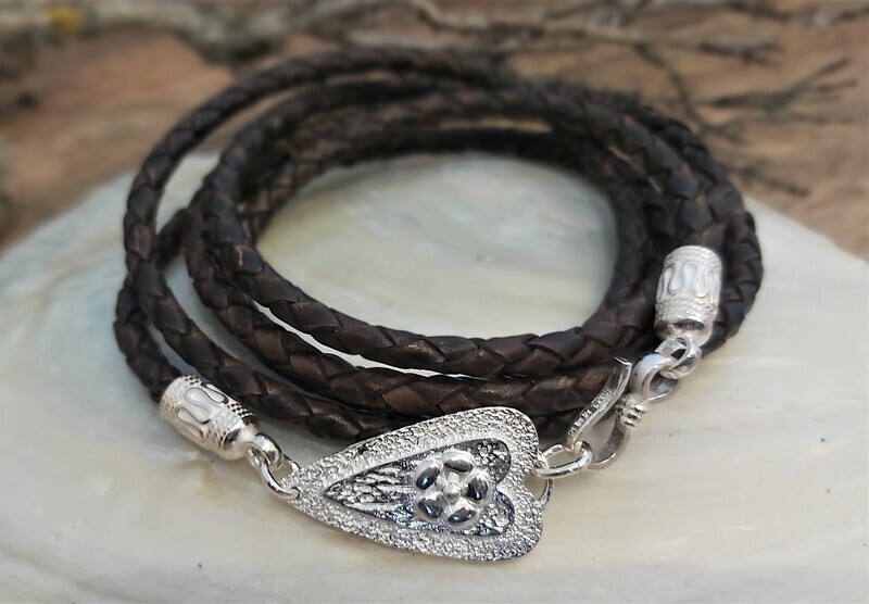 PACO - Lederarmband - Sterling Silber - dunkelbraun