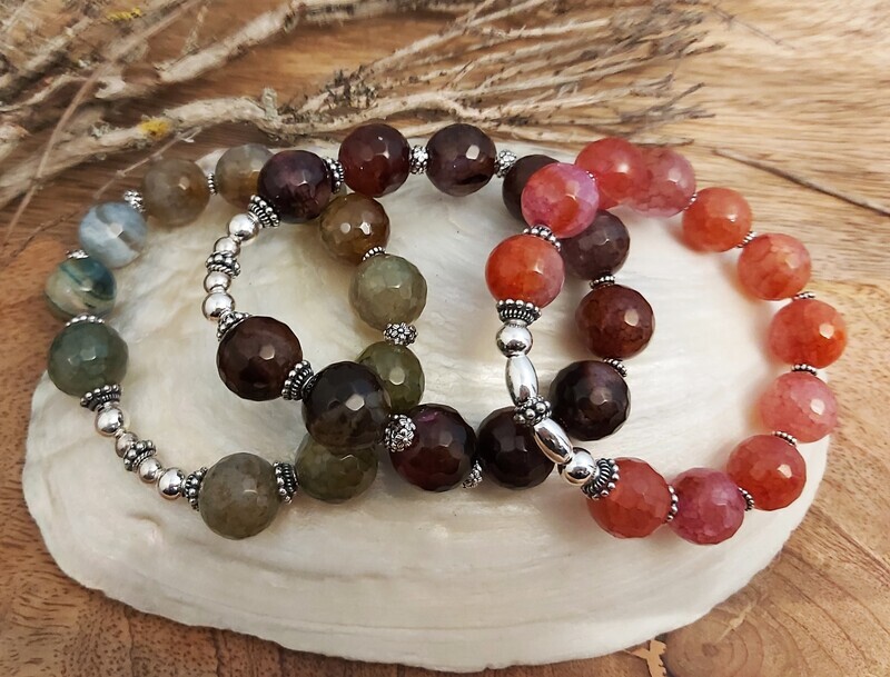 LOLA - Einzelarmband - Achat - Sterling Silber