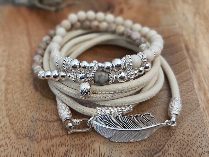 VANESSA: Kombiarmband écru