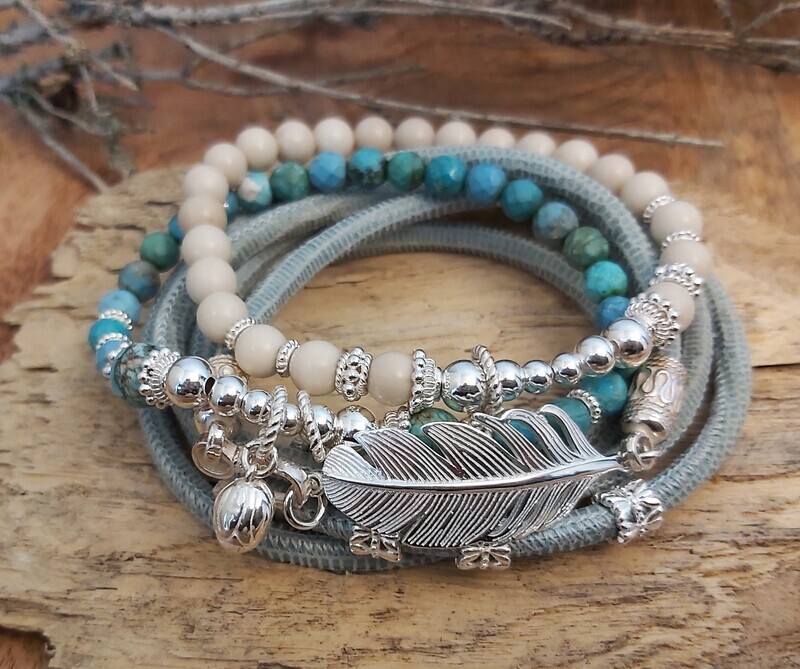 VANESSA: Kombiarmband - türkis