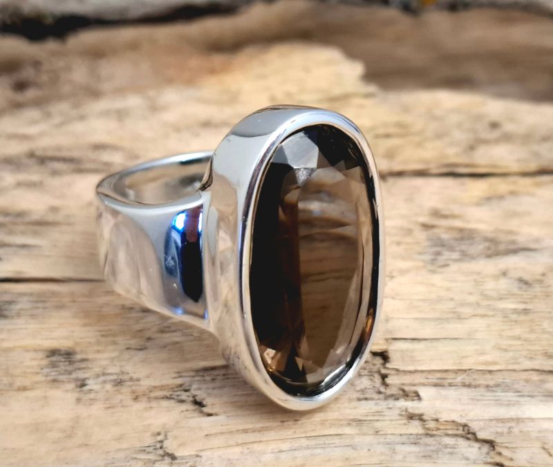 Rauchquarz - Silber-Fingerring