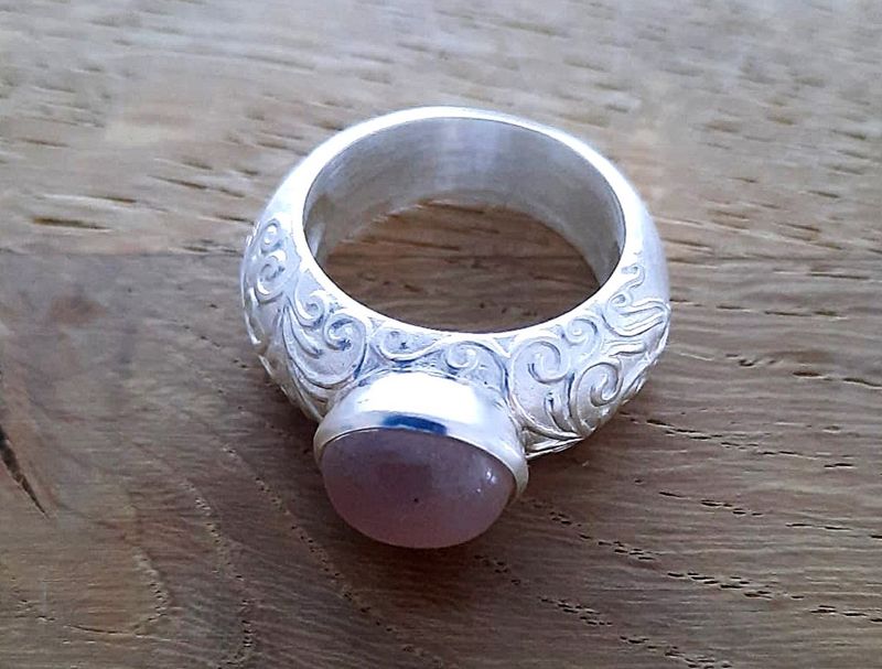 CHOCO - Fingerring - graubraun - Silber