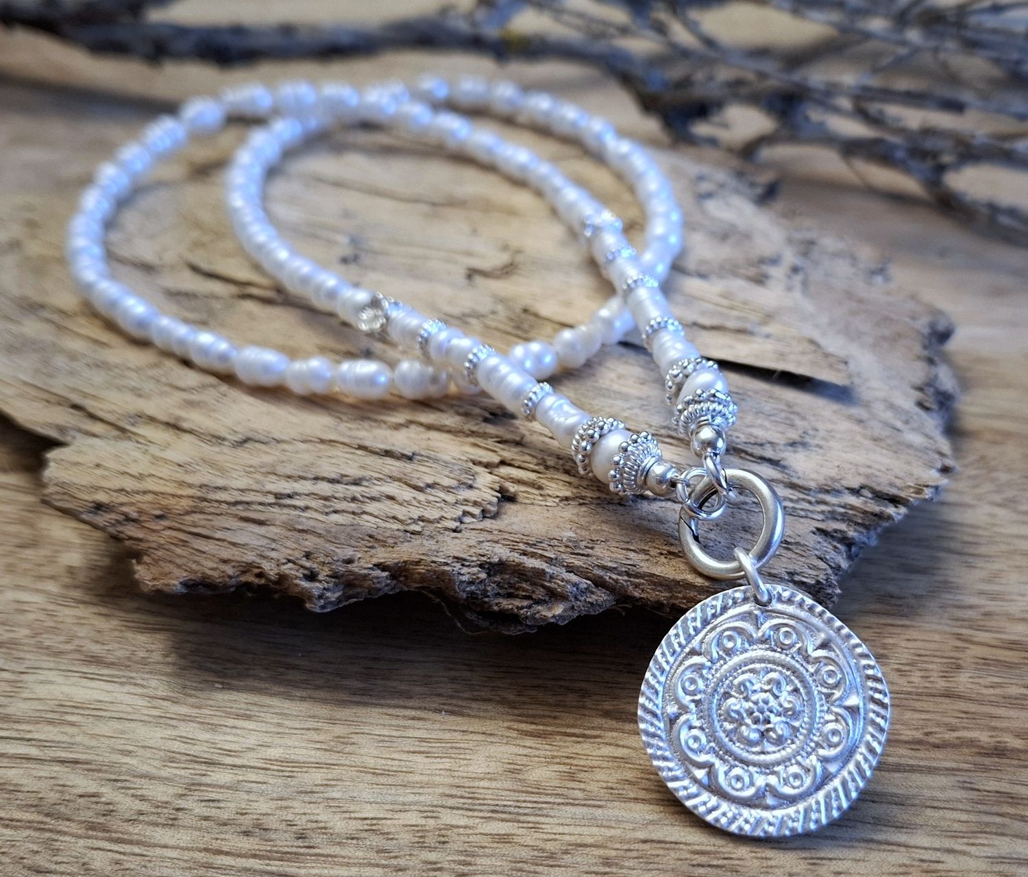 PEARL - Perlenkette - Sterling Silber - weiss