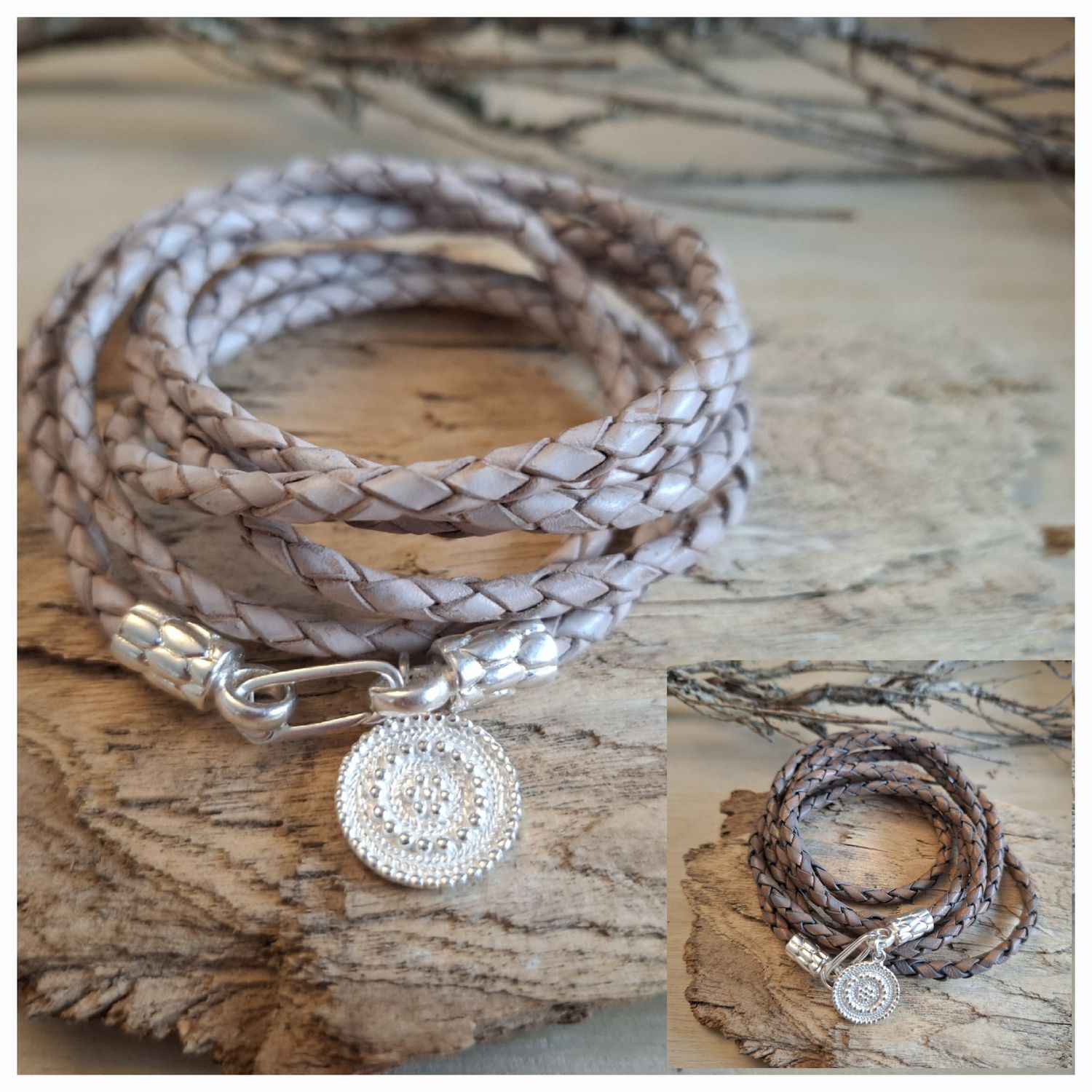 AMY - Lederarmband - Sterling Silber