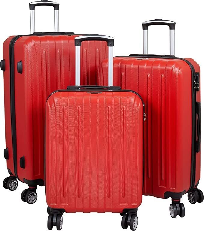 Kofferset / Trolleyset 3 tlg. Hartschale ROT Kofferset / Trolleyset 3 tlg. Hartschale ROT