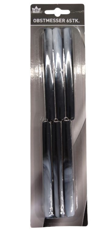 SBS Messer 6er Set Schwarz / Obstmesser / Gemüsemesser / Schälmesser / Rostfreie Edelstahl Klinge / mit Kunststoffgriff / Das Allzweckmesser für jede Aufgabe SBS Messer 6er Set Schwarz / Obstmesser / Gemüsemesser / Schälmesser / Rostfreie Edelstahl Klinge / mit Kunststoffgriff / Das Allzweckmesser für jede Aufgabe