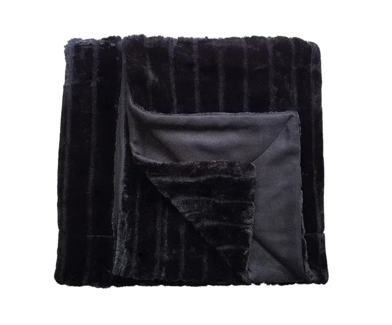Kuscheldecke im Nerz-Look / Schwarz
