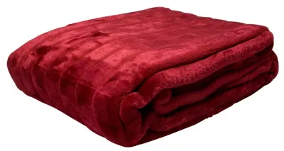 Kuscheldecke im Nerz-Look / Rot