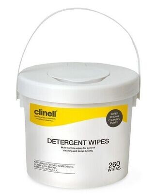 Clinell Detergent Wipes Bucket 280mm X 260mm [Pack of 260]