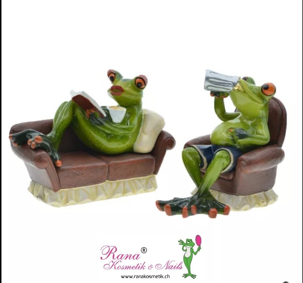 Froschpaar auf Sofa aus Harz