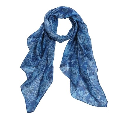 Schal aus Viskose und Polyester (E40134) Blau
