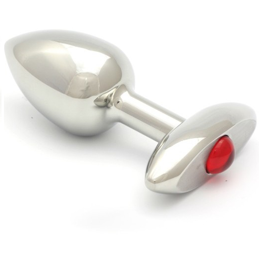 ROSEBUDS PRESSED GLASS PLUG ANAL ACERO 65 x 30MM RED