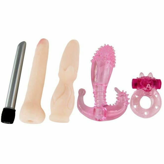 SET DE VIBRADOR CON FUNDAS DE GELATINA.