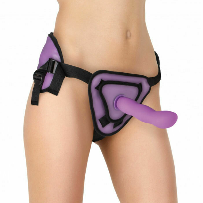 OUCH DELUXE ARNES CON DILDO SILICONA SUAVE LILA 20.5 CM