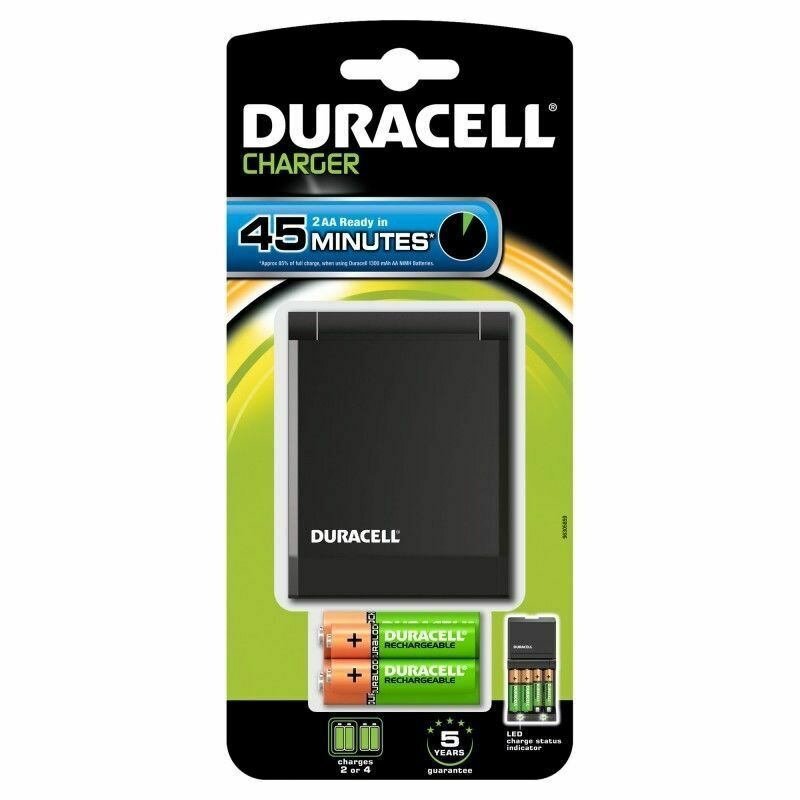 DURACELL CARGADOR RAPIDO 45MIN. + 2xAA 1700mAh + 2xAAA 750mAh