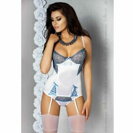 PASSION ELENI CORSET BLANCO &amp; AZUL L/XL