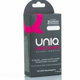 UNIQUE CONDOM FEMENINO CON LIGUERO SIN LATEX  3UDS