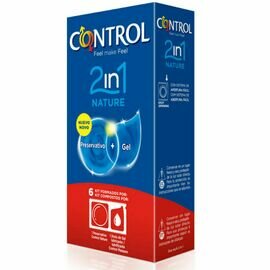 CONTROL DUO NATURA 2-1 PRESERVATIVO + GEL 6 UDS