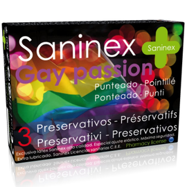 SANINEX  PRESERVATIVOS GAY PASSION PUNTEADOS 3 UDS