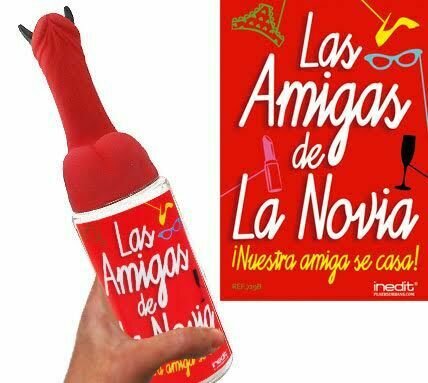 BIBERÓN MEDIANO LAS AMIGAS DE LA NOVIA (PENE CUERNOS)