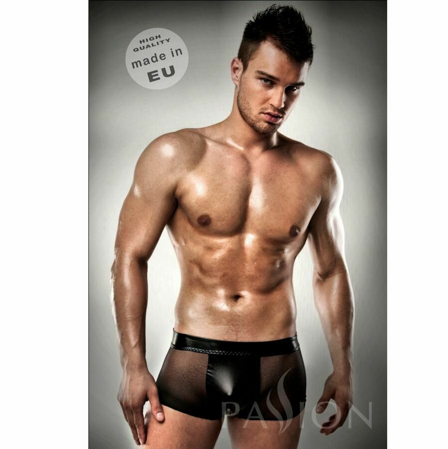 PASSION 003 MEN BLACK LEATHER CLEAR S/M