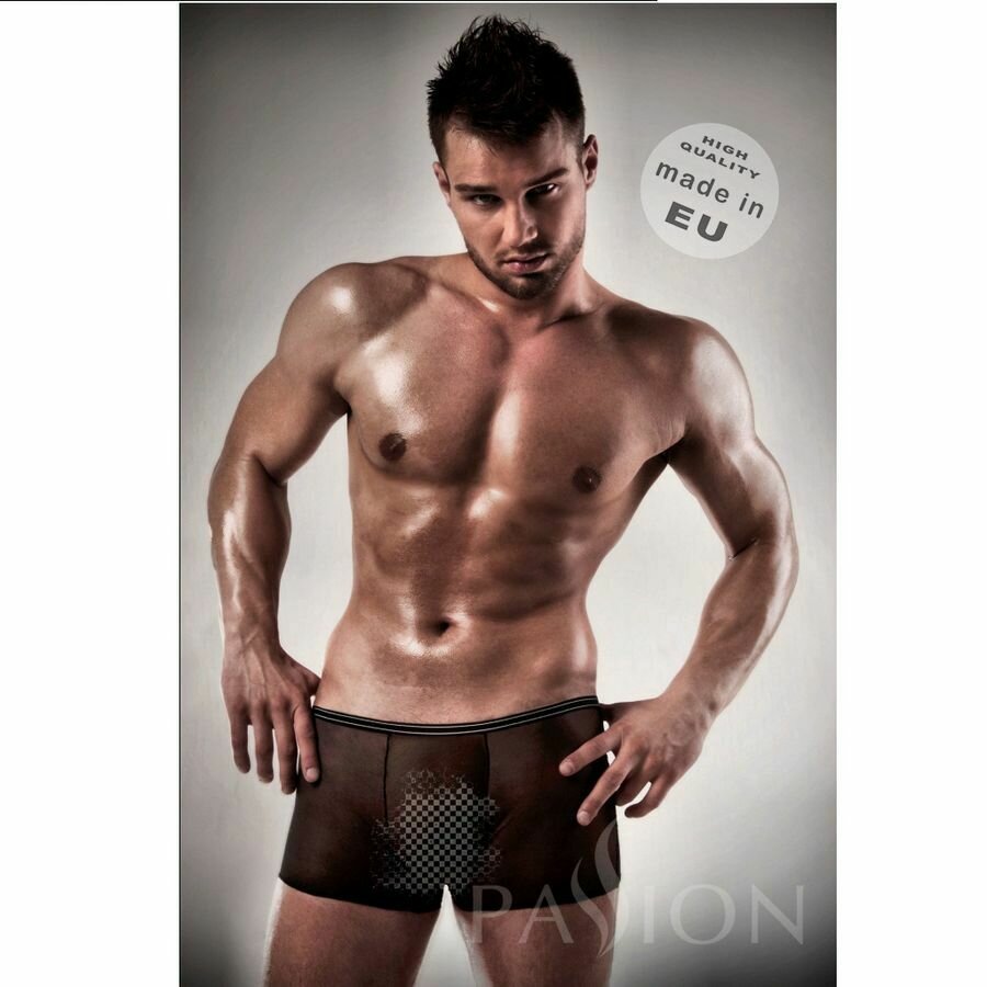 PASSION MEN 025 BOXER NEGRO TRANSPARENTE S/M