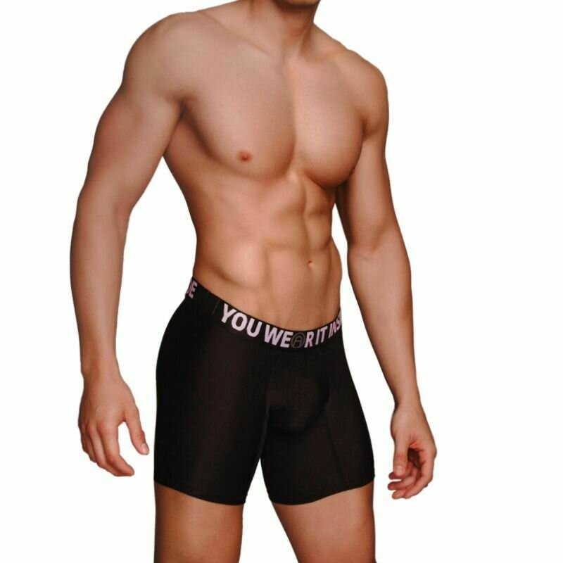 MACHO - MS077 BOXER DEPORTIVO LARGO NEGRO TALLA L