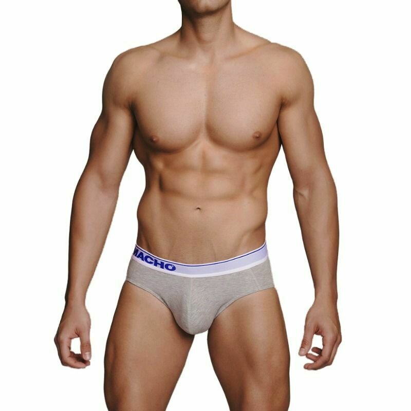 MACHO - MC091 CALZONCILLO CORTO GRIS TALLA L
