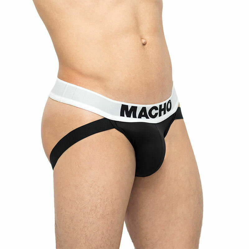 MACHO - MX200B SUSPENSORIO BLANCO Y NEGRO S