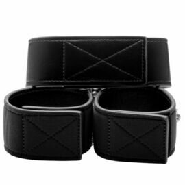 COLLAR Y ESPOSAS REVERSIBLES - NEGRO