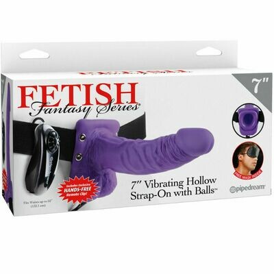 FETISH FANTASY SERIES 7&quot; ARNES VIBRADOR CON TESTICULOS HUECO MAN 17.8 CM LILA
